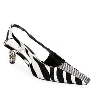 TOM FORD Zebra Print Velvet Slingback Pumps